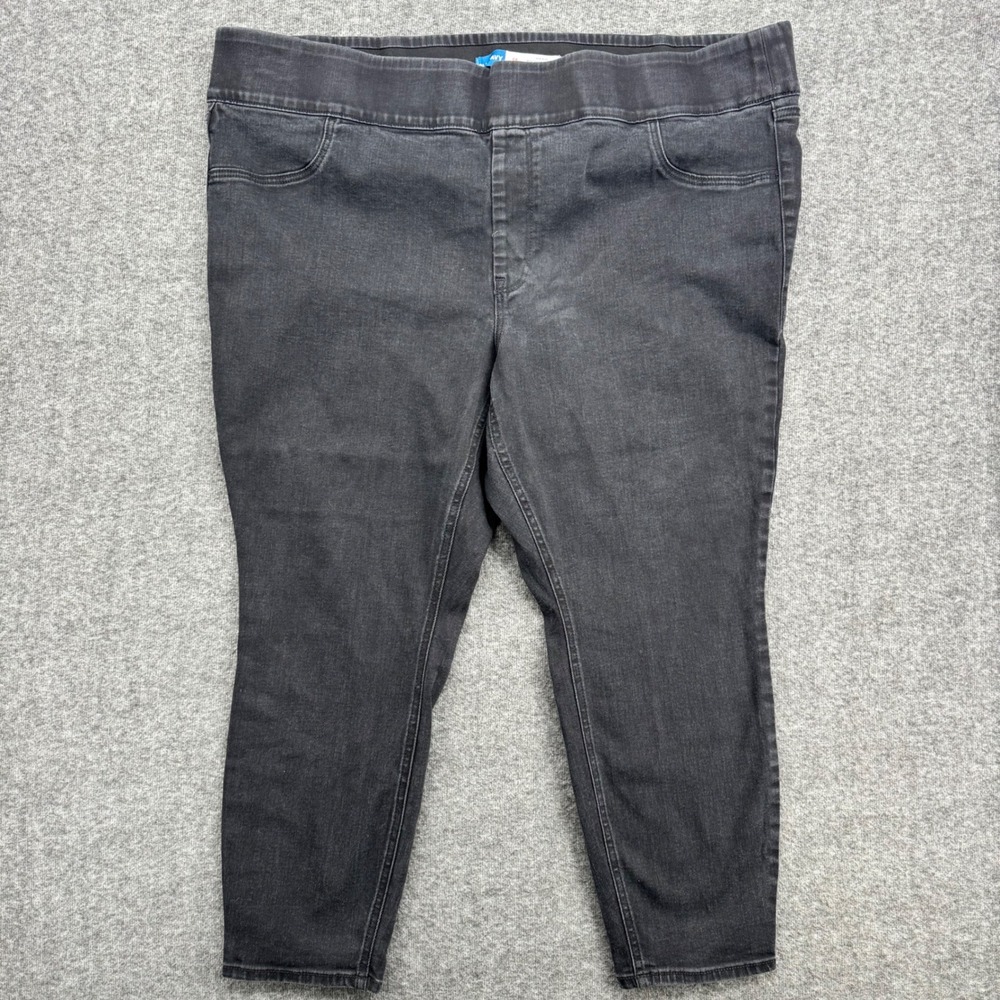 Old Navy Rockstar Super Skinny Jeggings Womens 26 Short Black Mid Rise‎ Pull On